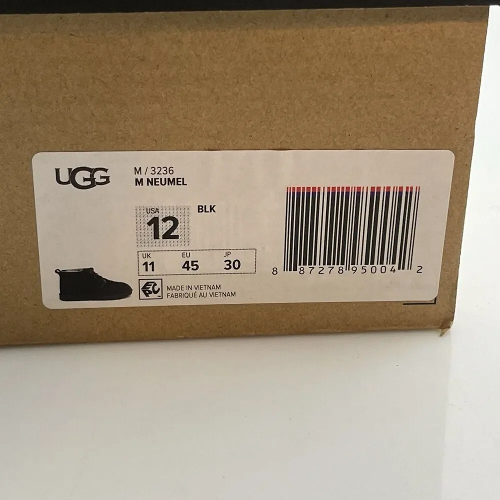 UGG Neumel Chukka Boot Black Suede Mens Size 12 US 3236 NEW